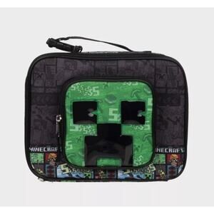 Minecraft Thermos Creeper Insulated Black and Green Lunch Bag Sack New